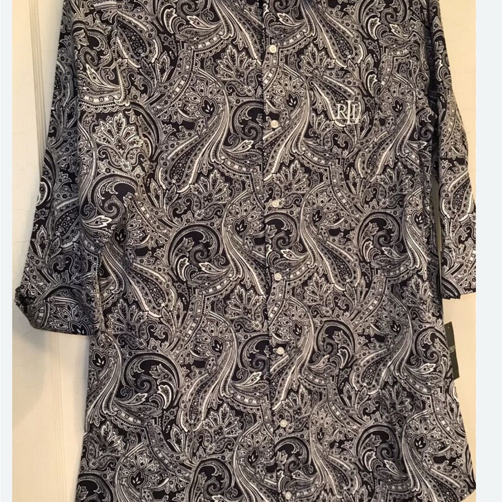Ralph Lauren Black and White Button Down Shirt